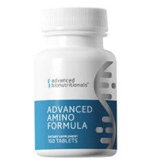 Official Advanced Amino Formula bottle labelled 150 tablets
