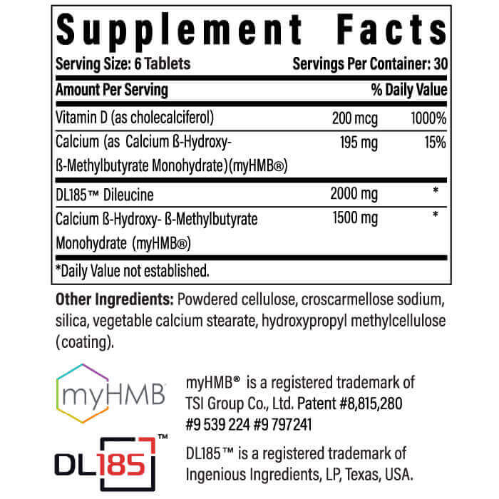 Official Advanced Muscle Plus Supplement Facts label supplied by Advanced Bionutritionals