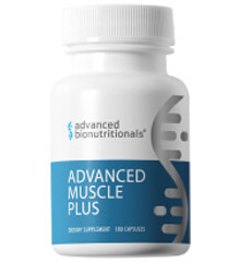 Official Advanced Muscle Plus bottle photograph supplied by Advanced Bionutritionals