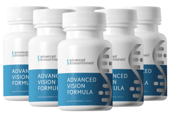Official photograph of six Advanced Vision Formula bottles