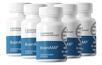 Official photograph of six BrainAMP bottles